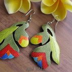 made hand carving wooden earrings hand painting 